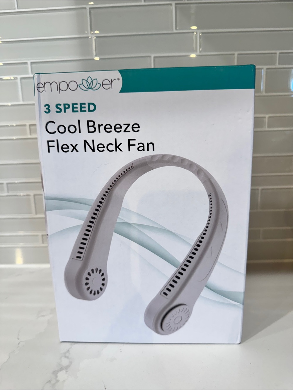 Cool Breeze Flex Neck Fan - Gray - 3 Speed Hands-Free Cooling